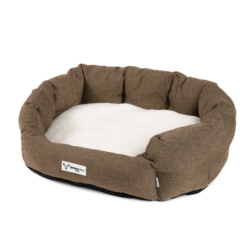 B-Ware: PDB2089, Hunde-Körbchen Bequem Weich, Wendekissen Waschbar Hundekorb Hundebett mit Komfort-Polsterung, S/M/L, grau beige braun...