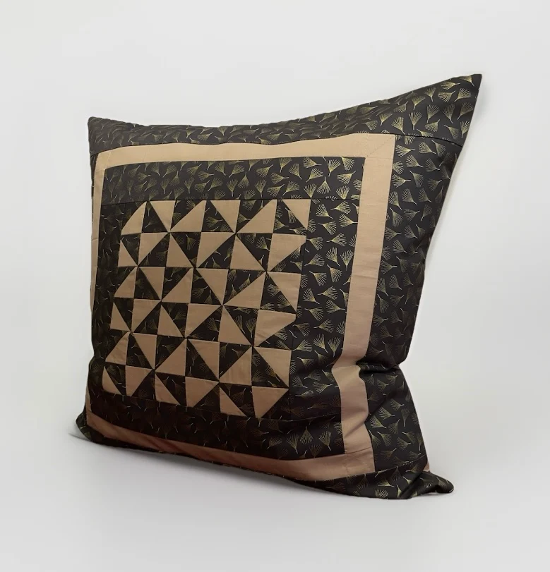 Patchwork Kissenhülle, Landhausstil Kissenbezug, grau/beige 50x50cm
