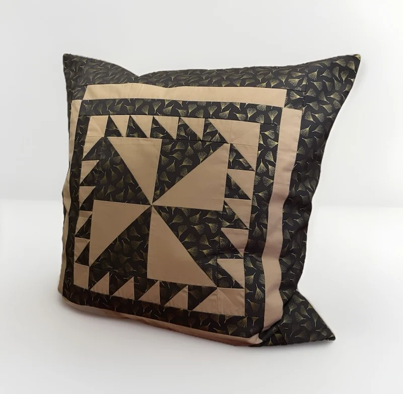Patchwork Kissenhülle, Landhausstil Kissenbezug, grau/beige 50x50cm