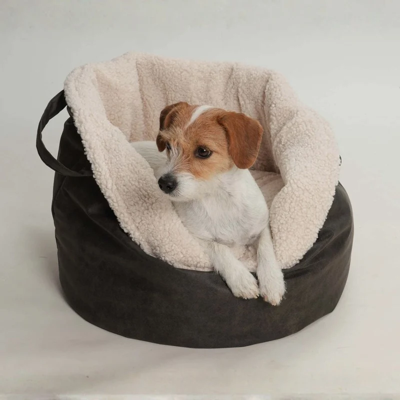 Hundekörbchen Shopper Little Basket Saddle Graphit