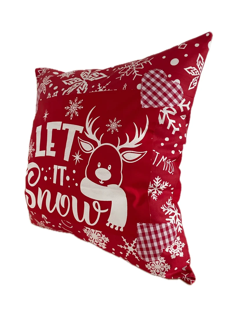 Weihnachtliche Kissenhülle * Landhausstil Kissenbezug * Dekokissen *rot/weiß