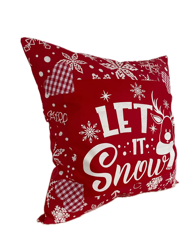 Weihnachtliche Kissenhülle * Landhausstil Kissenbezug * Dekokissen *rot/weiß