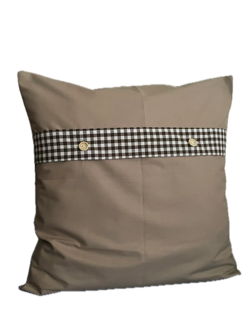 Landhausstil Kissenhülle, Kissenbezug, Dekokissen *Herbst* Braun/beige kariert