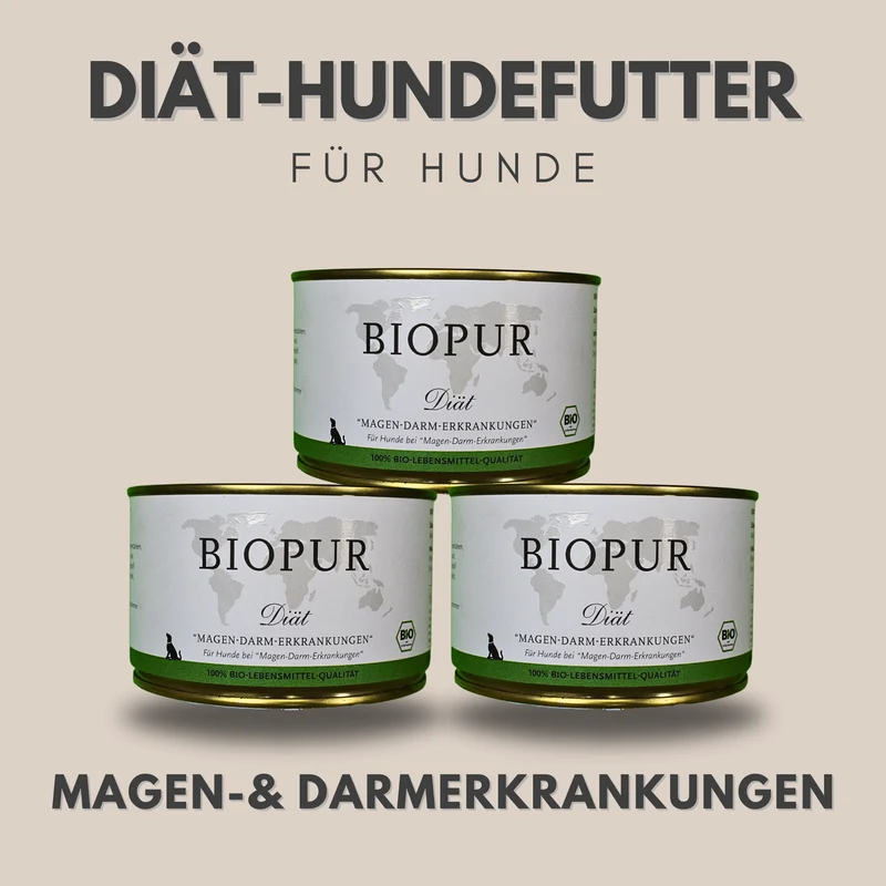 Bio-Diätfutter bei Magen- & Darmerkrankungen für Hunde