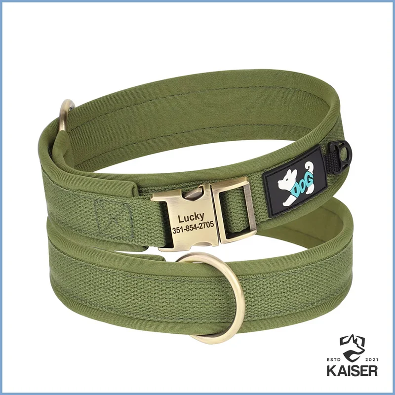 Nylon Hundehalsband mit Namen gepolstert