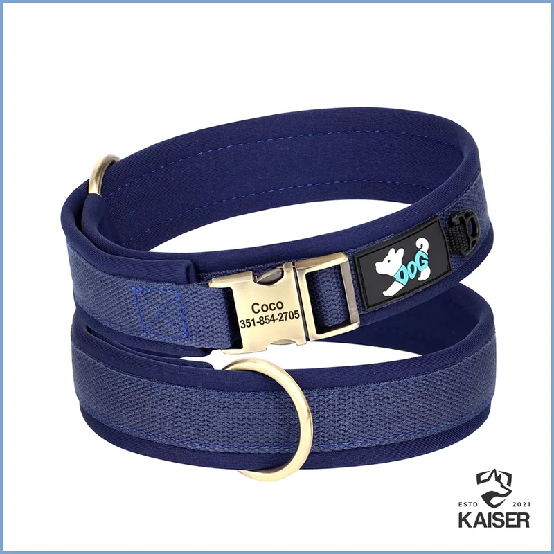 Nylon Hundehalsband mit Namen gepolstert