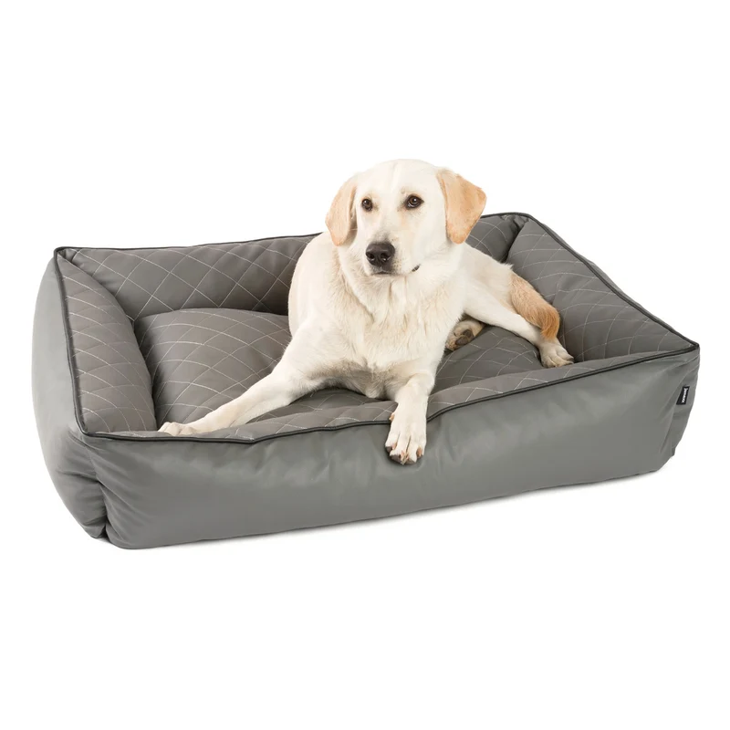 PDB2010 | Orthopädisches Hundebett, gestepptes Kunstleder, wasserabweisend, abwischbar