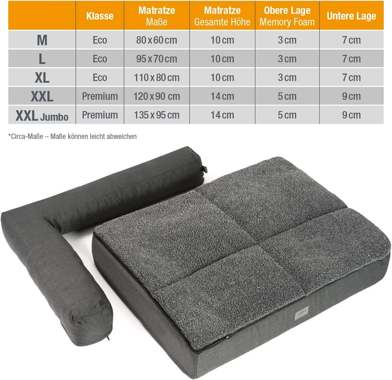 PDB3015 | Premium 4-in-1 Hundesofa, ergonomisches Hundebett, abnehmbare Polster, waschbar, M bis 3XL + Farben