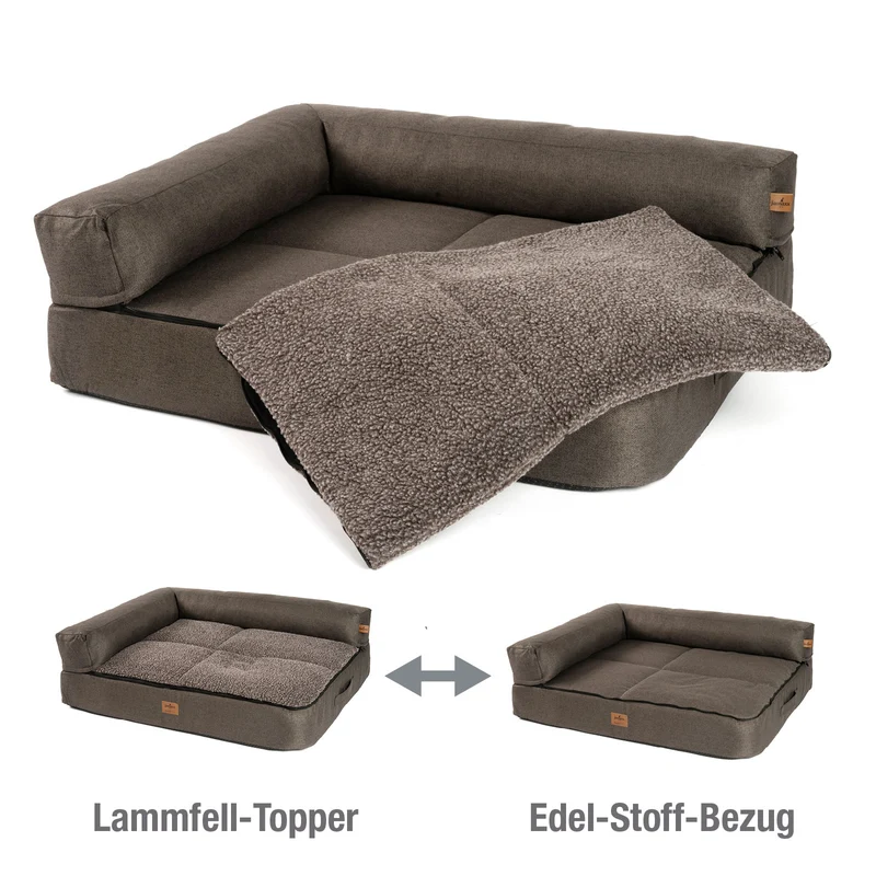PDB3015 | Premium 4-in-1 Hundesofa, ergonomisches Hundebett, abnehmbare Polster, waschbar, M bis 3XL + Farben