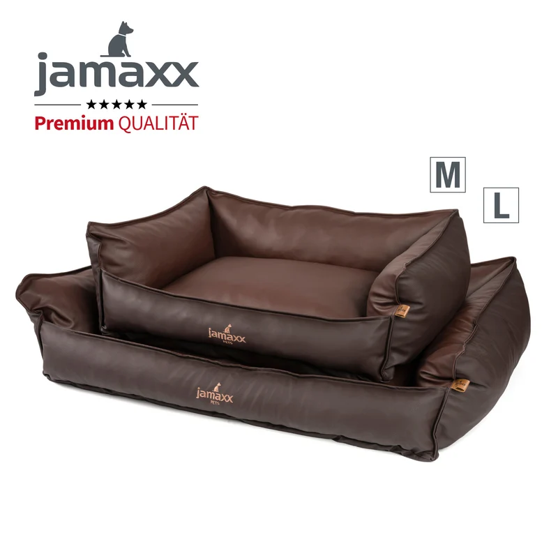 PDB2019 | Deluxe Hundebett / Hunde-Sofa, Premium Lederimitat, orthopädische Polster, viele Farben