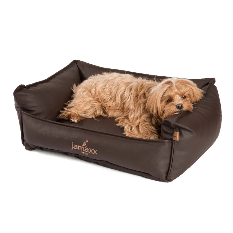 PDB2019 | Deluxe Hundebett / Hunde-Sofa, Premium Lederimitat, orthopädische Polster, viele Farben