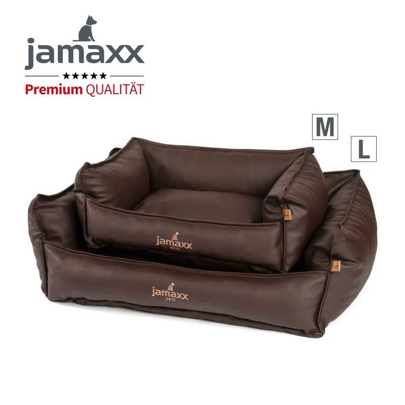 PDB2019 | Deluxe Hundebett / Hunde-Sofa, Premium Lederimitat, orthopädische Polster, viele Farben