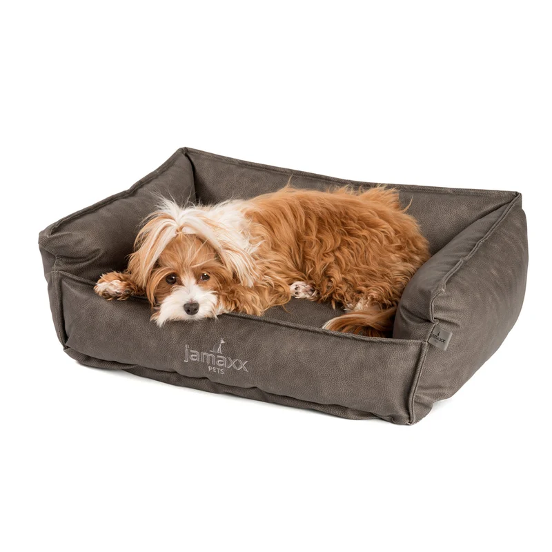 PDB2019 | Deluxe Hundebett / Hunde-Sofa, Premium Lederimitat, orthopädische Polster, viele Farben