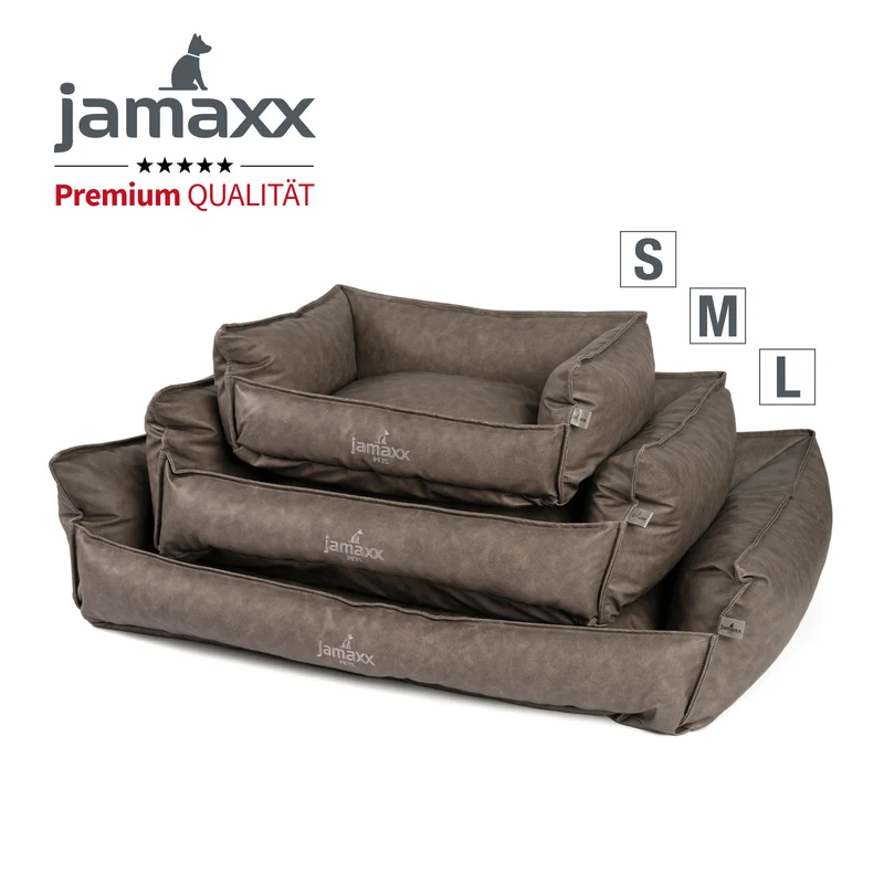 PDB2019 | Deluxe Hundebett / Hunde-Sofa, Premium Lederimitat, orthopädische Polster, viele Farben