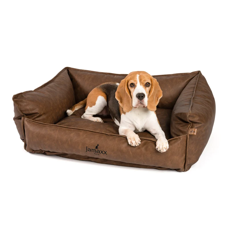 PDB2019 | Deluxe Hundebett / Hunde-Sofa, Premium Lederimitat, orthopädische Polster, viele Farben
