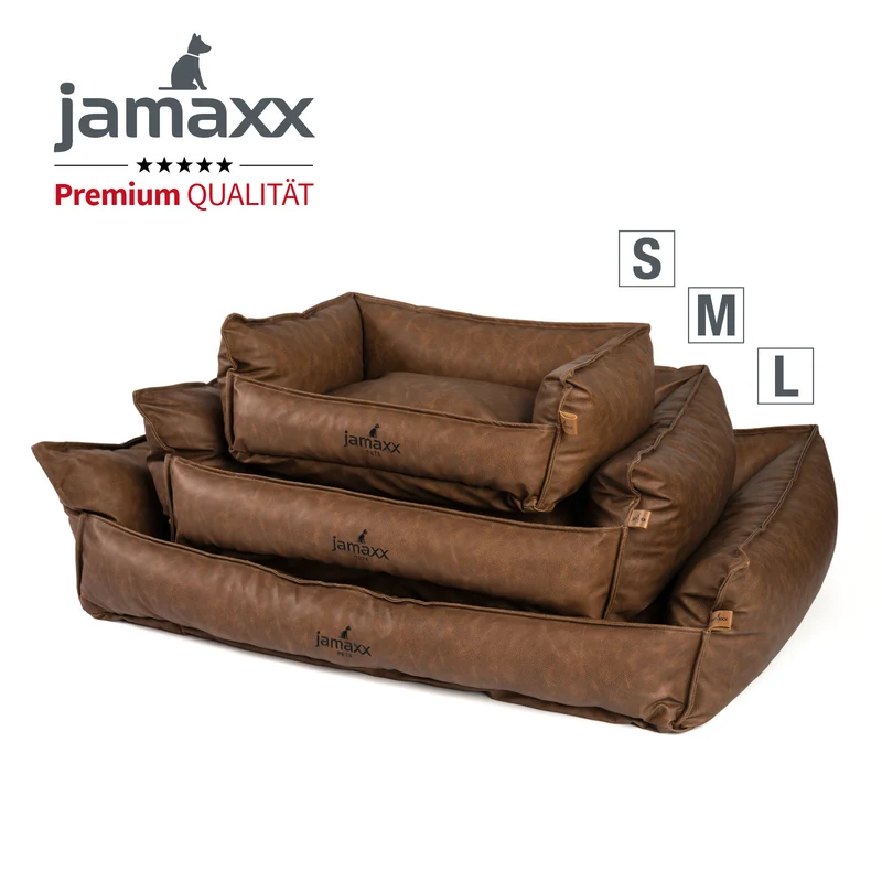 PDB2019 | Deluxe Hundebett / Hunde-Sofa, Premium Lederimitat, orthopädische Polster, viele Farben