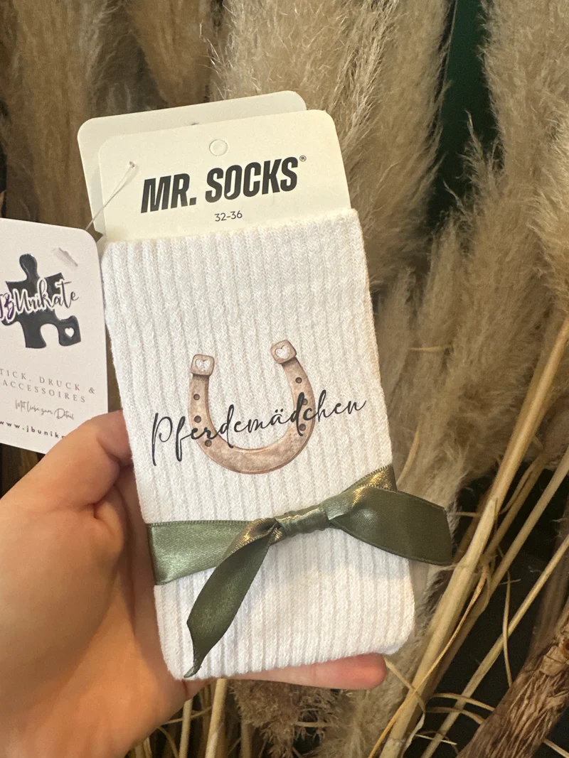 Socken 'Pferdemädchen' mit Hufeisen