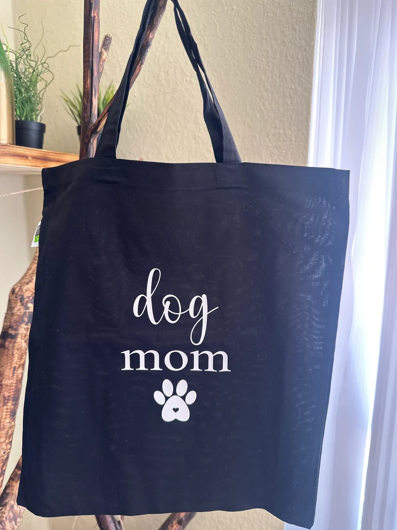 Einkaufsbeutel Schwarz 'Dogmom'
