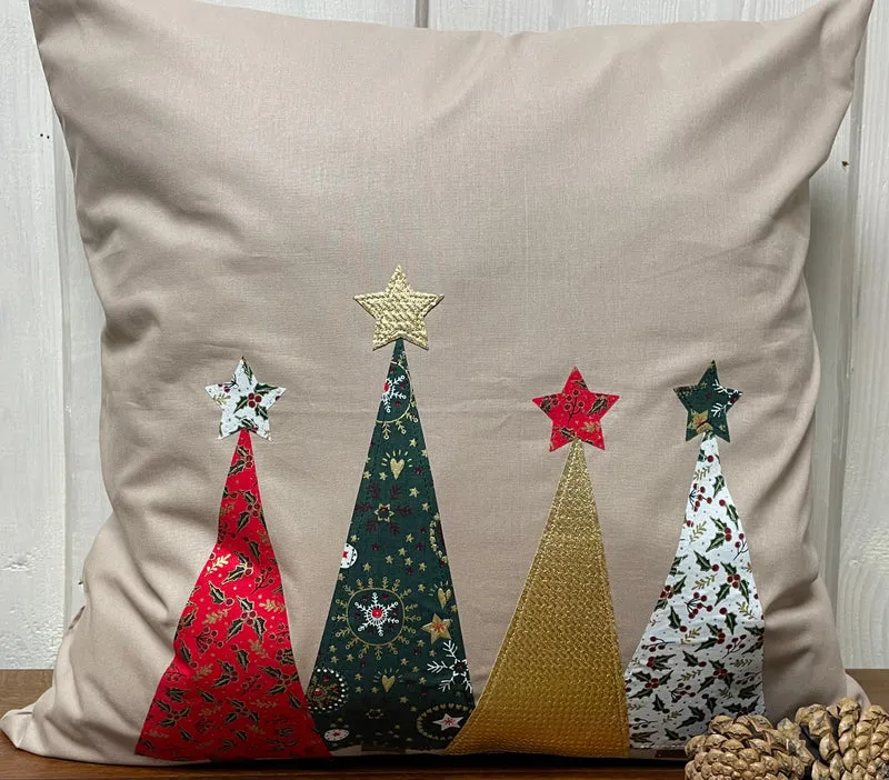 1x Weihnachtliche Landhausstil Kissenhülle * Kissenbezug * Dekokissen * beige weiß gestreift