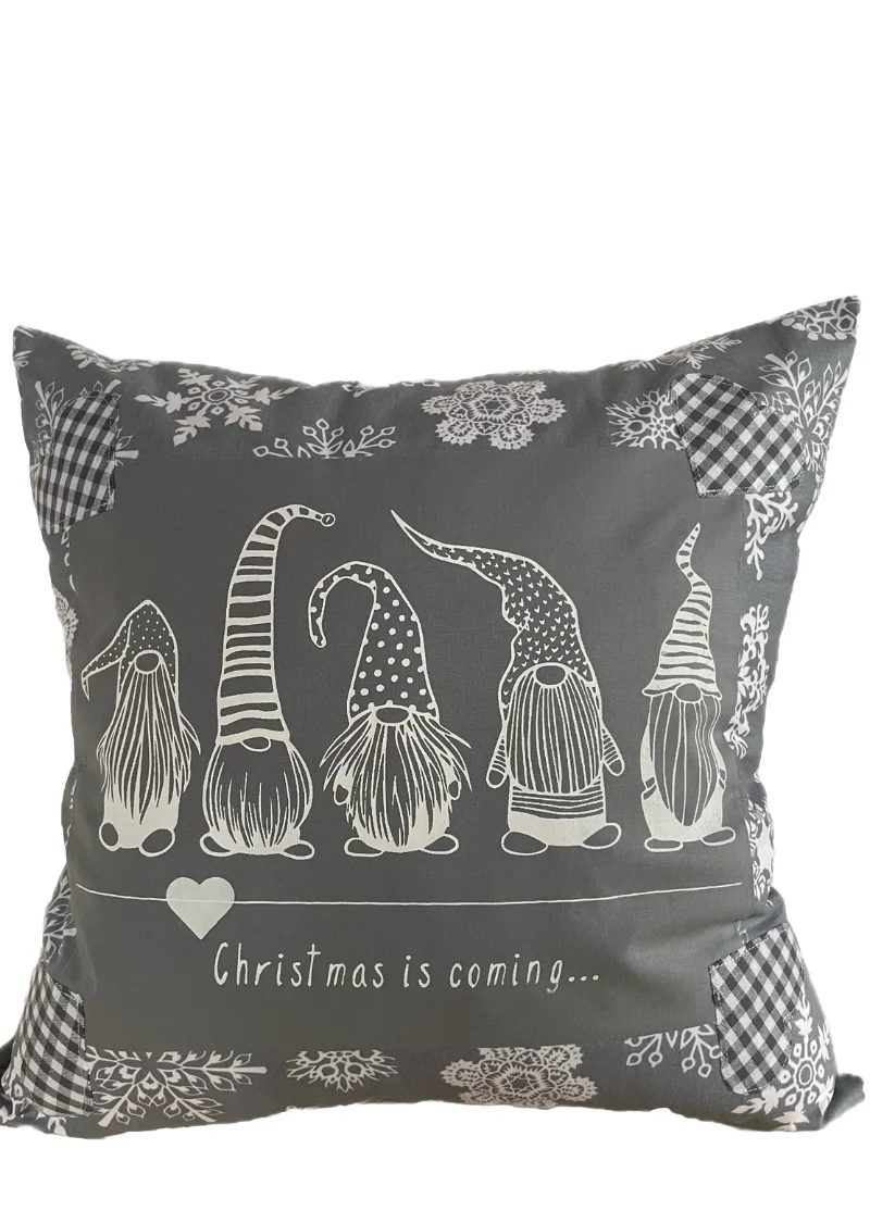 Weihnachtliche Kissenhülle * Landhausstil Kissenbezug * Dekokissen *grau/weiß