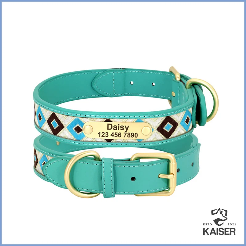 Hundehalsband bunt mit Namensschild