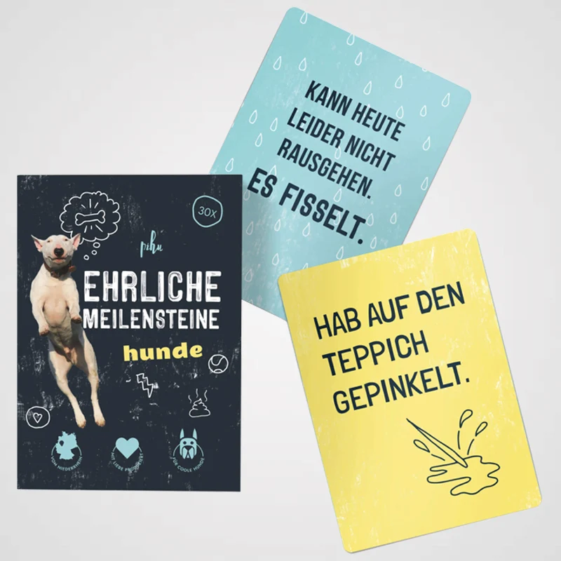 Pihu - Ehrliche Meilensteine HUND | freche Sprüche auf 30 Karten