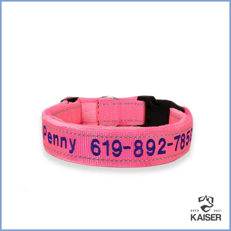 Personalisiertes reflektierendes Hundehalsband bestickt