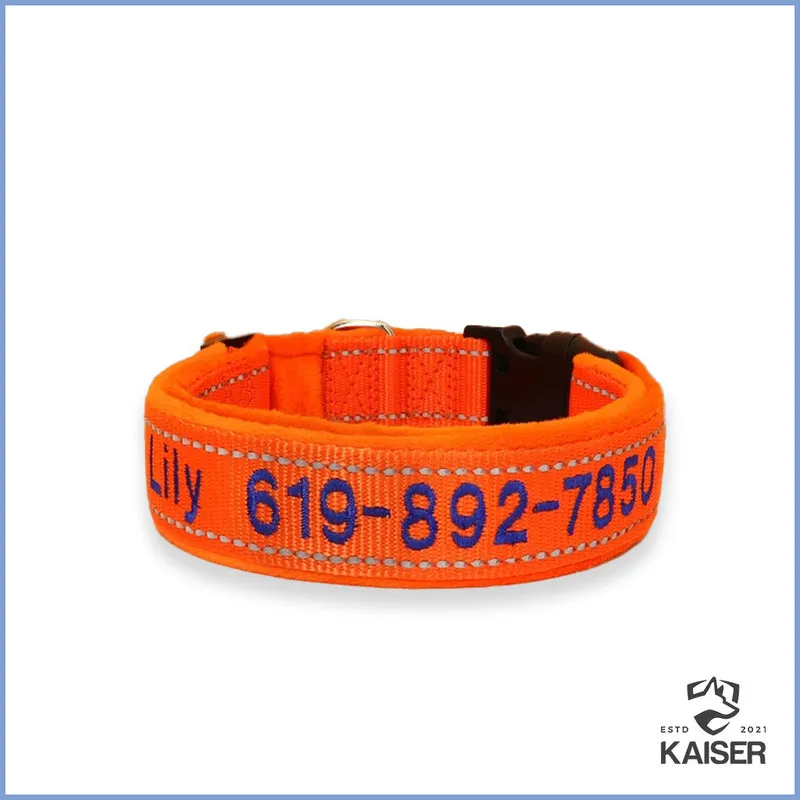 Personalisiertes reflektierendes Hundehalsband bestickt