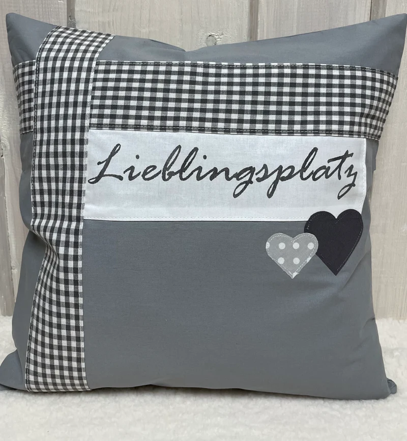 Landhausstil Kissenhülle * Kissenbezug * Dekokissen * Lieblingsplatz * grau