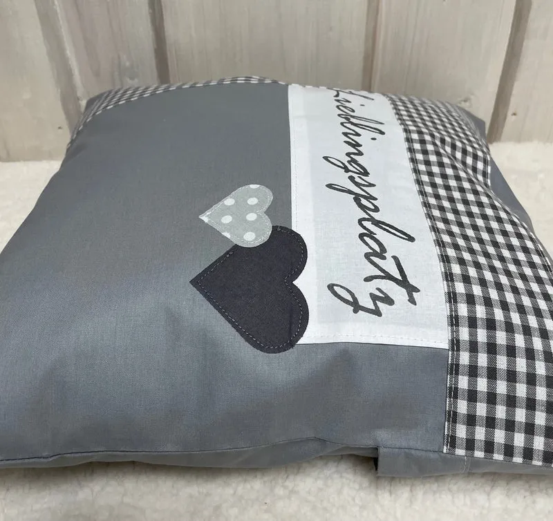 Landhausstil Kissenhülle * Kissenbezug * Dekokissen * Lieblingsplatz * grau