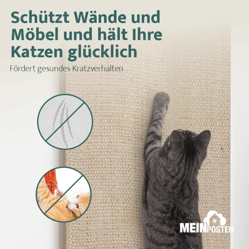 Kratzbrett Kratzmatte für Wand 80x28 cm Eckkratzbrett Kratzbaum Katzen Katze Sisal