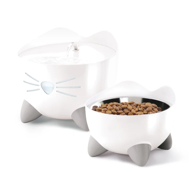 Catit Pixi Combo Kit Trinkbrunnen Futternapf und 3 Ersatzfilter