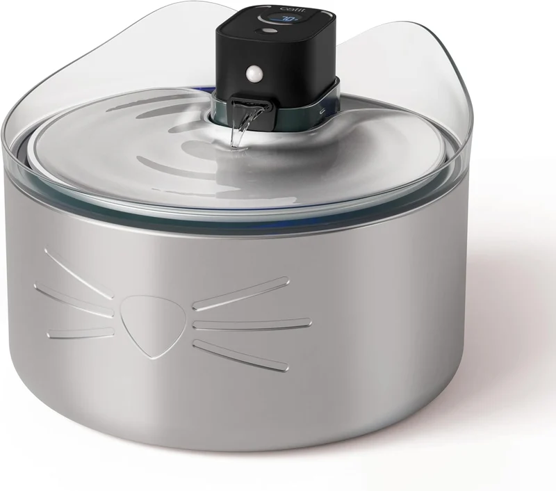 Catit PIXI UV-C Edelstahl-Trinkbrunnen für Katzen – Kabellos & 5L XXL