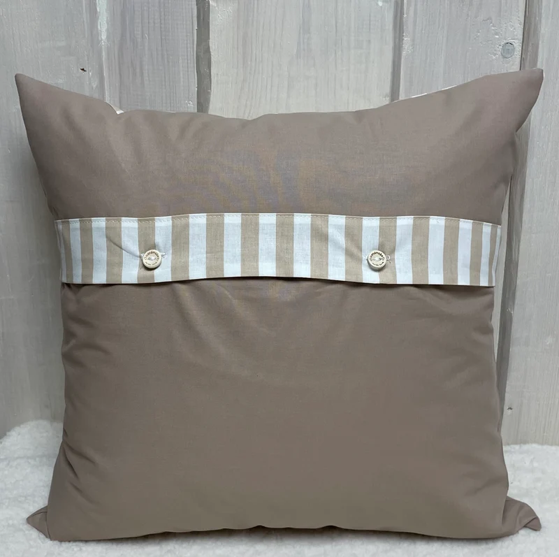 Maritime Kissenhülle, Landhausstil Dekokissen * Anker * beige/weiß