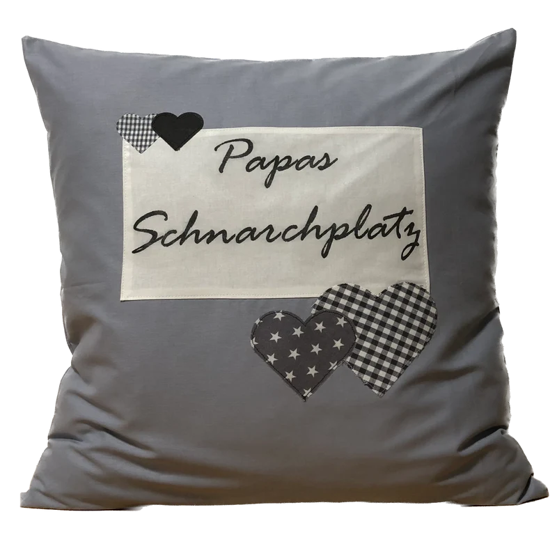 Landhausstil Kissenhülle * Kissenbezug * Dekokissen grau * Papas Schnarchplatz *