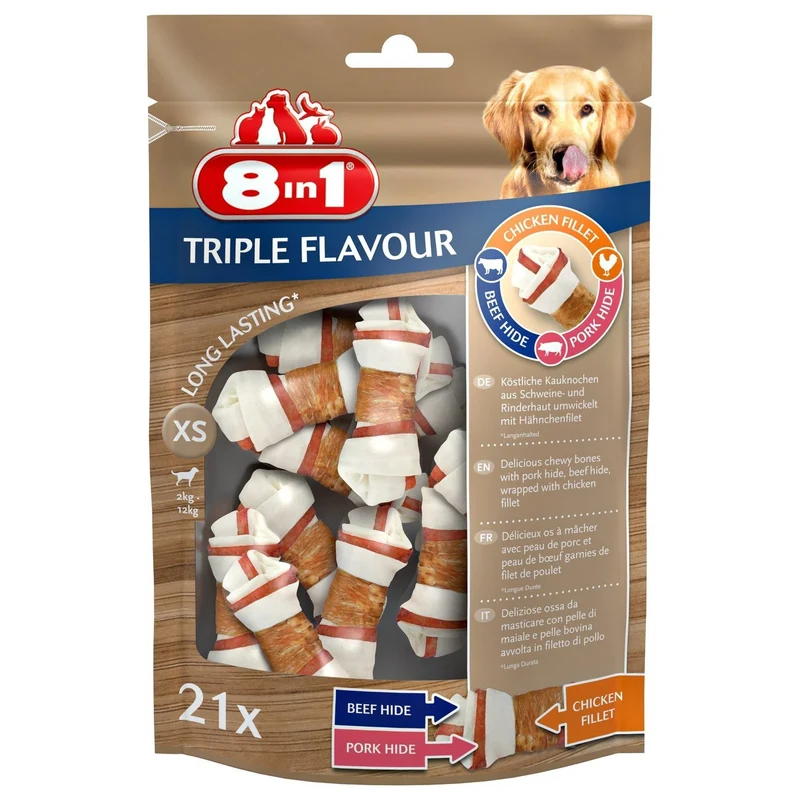 8in1 Triple Flavour Kauknochen