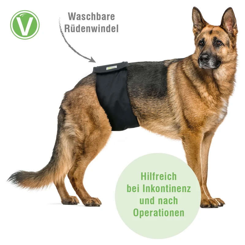Waschbare Rüdenwindel Schwarz