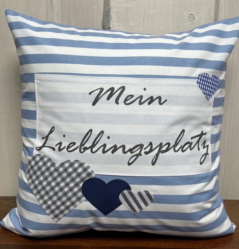 Landhausstil Kissenhülle * Kissenbezug * Dekokissen * Mein Lieblingsplatz *