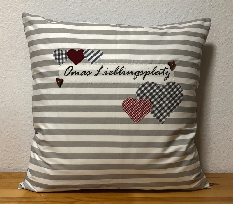 1x Landhausstil Kissenhülle * Kissenbezug * Dekokissen * Omas Lieblingsplatz *