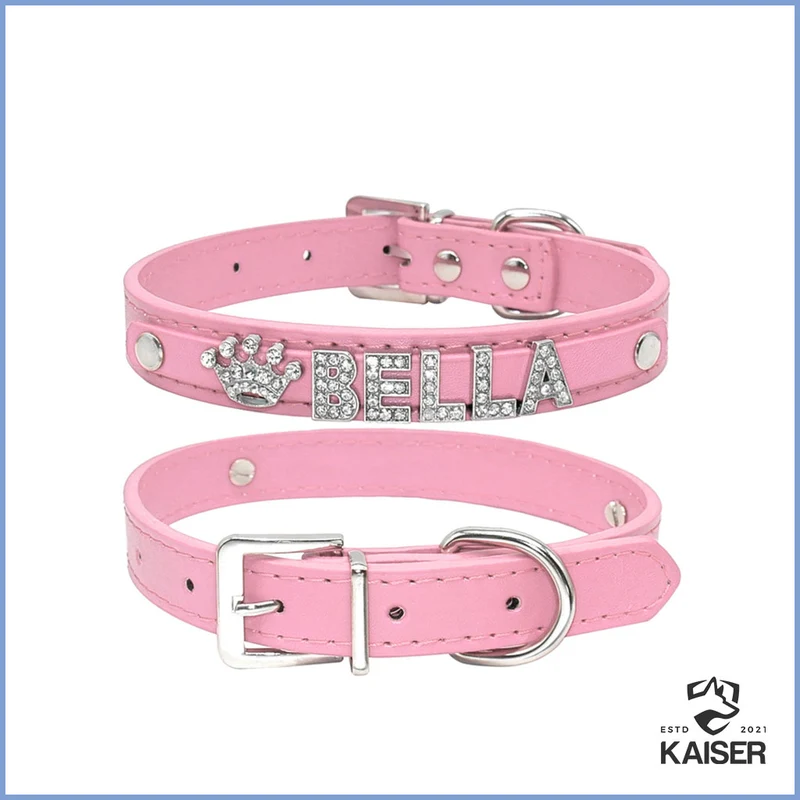 Luxus Hundehalsband Leder mit Namen