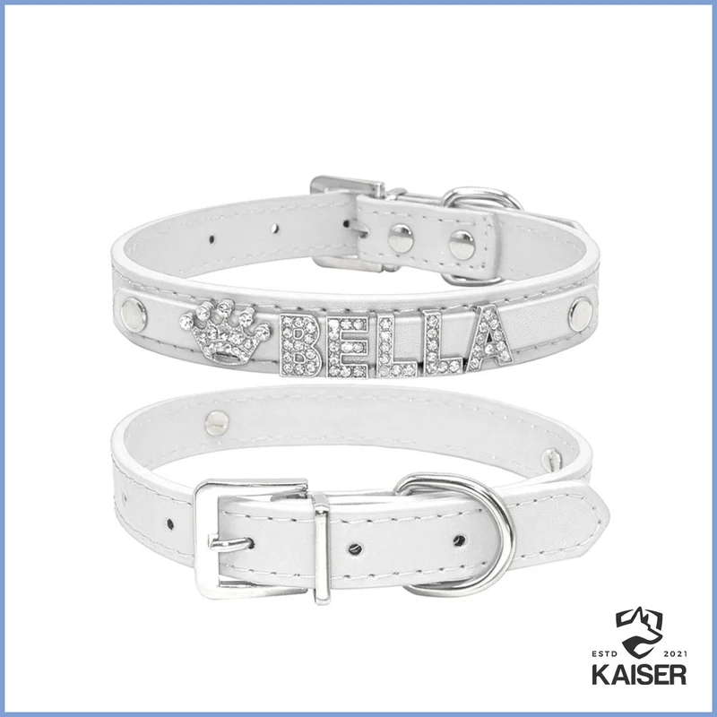 Luxus Hundehalsband Leder mit Namen