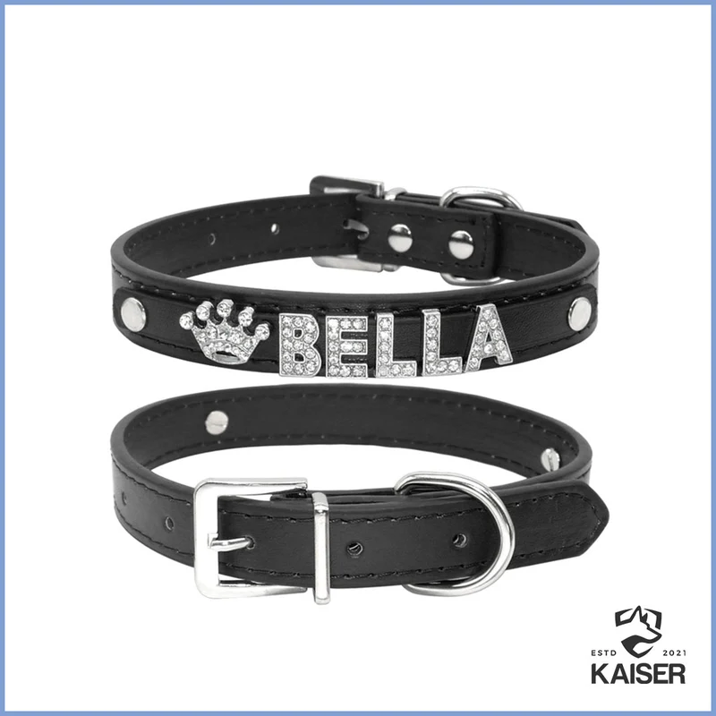 Luxus Hundehalsband Leder mit Namen