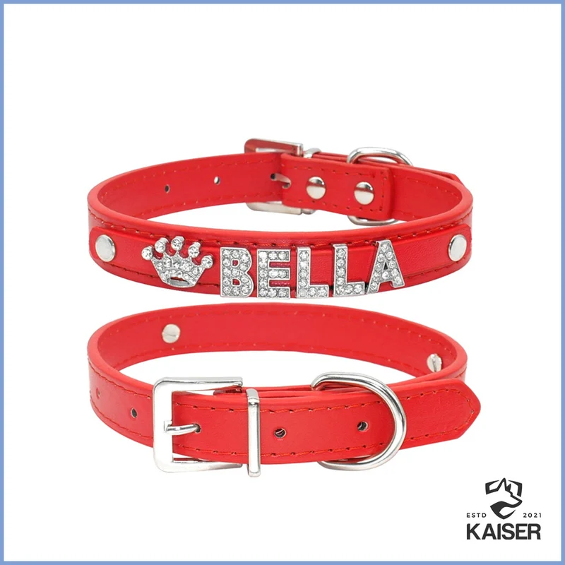 Luxus Hundehalsband Leder mit Namen