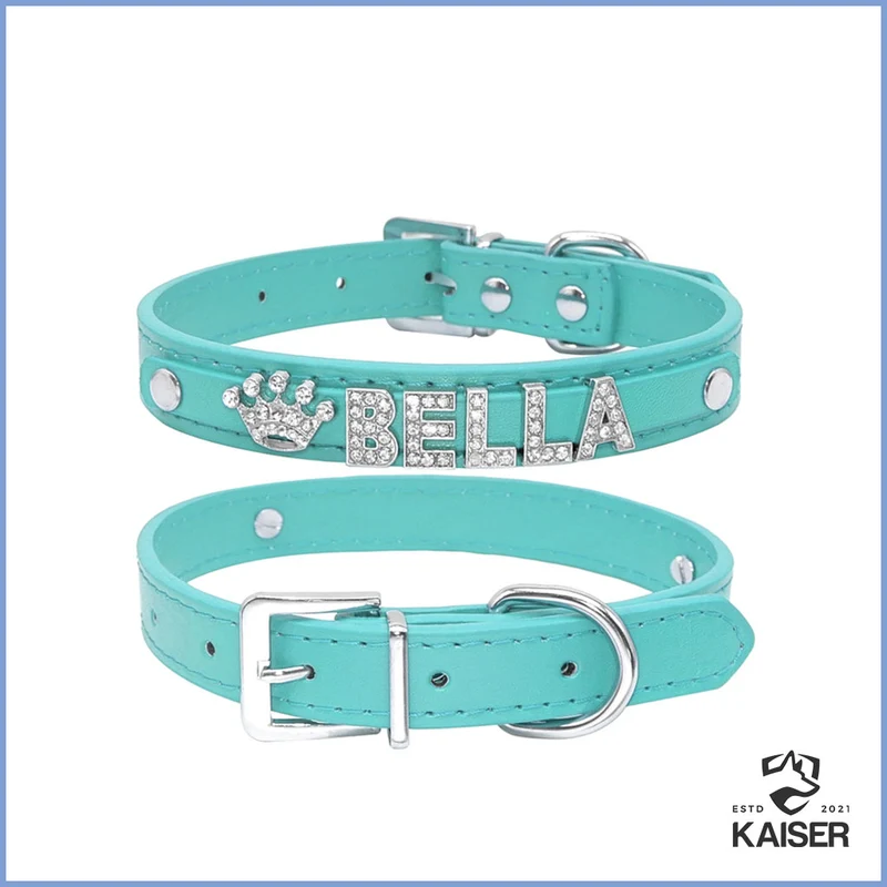 Luxus Hundehalsband Leder mit Namen