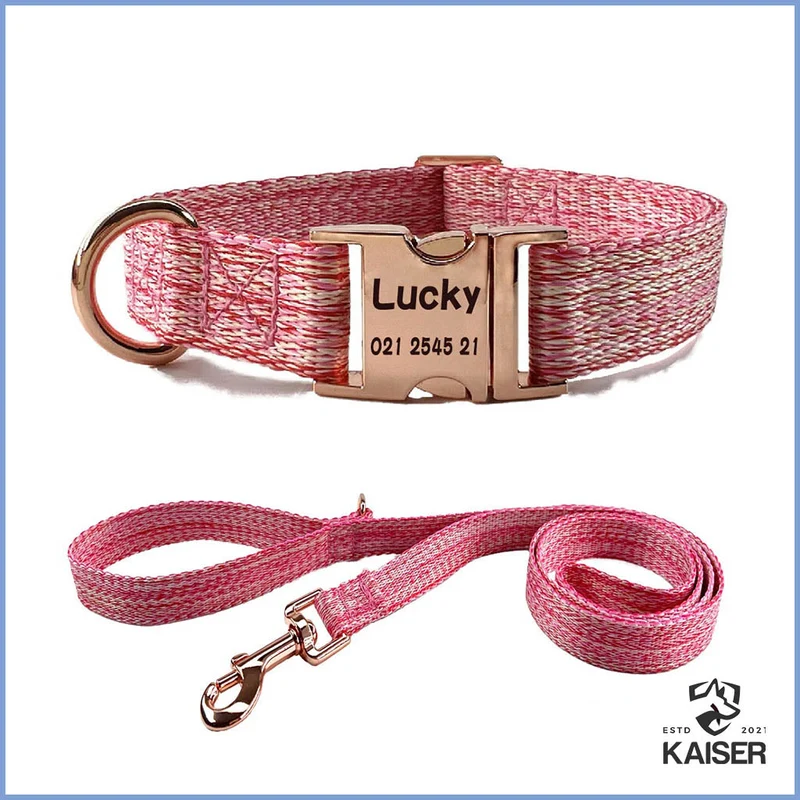 Hundehalsband und Leine geflochten mit Namen