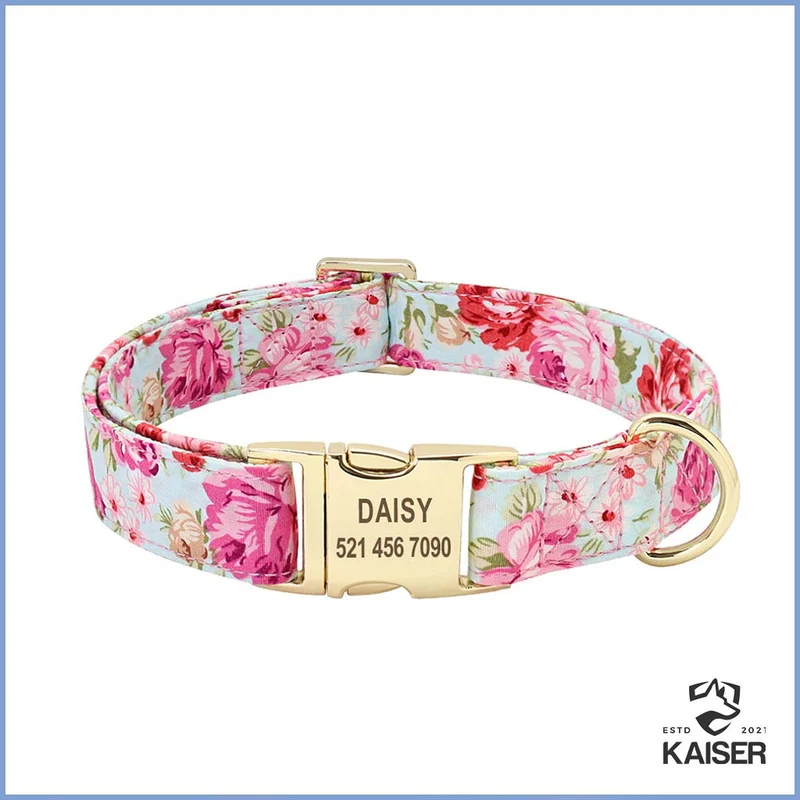 Personalisiertes Hundehalsband (10 Muster)