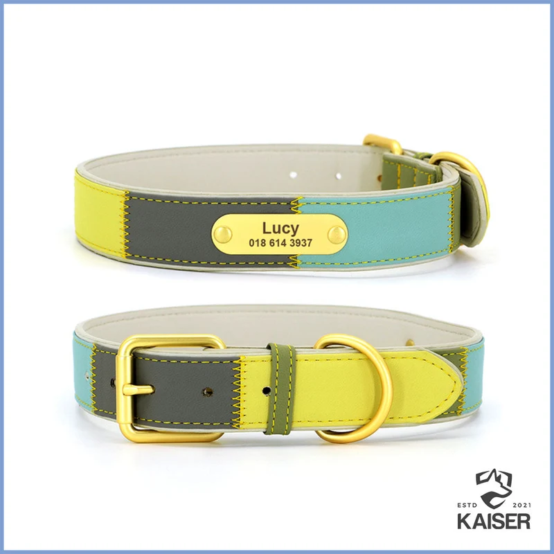 Hundehalsband Leder mit Namen und Telefonnummer