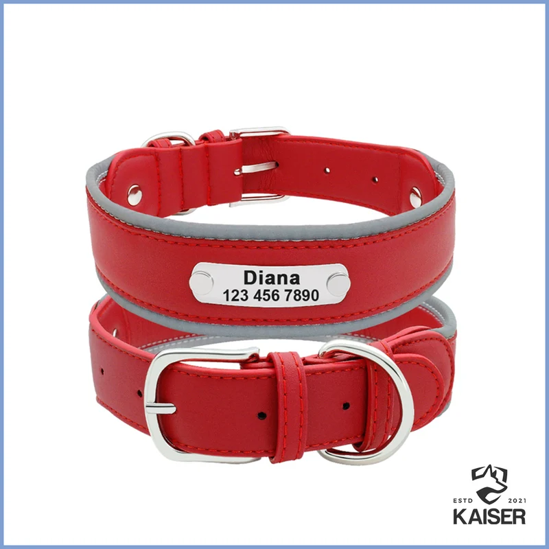 Personalisiertes reflektierendes Hundehalsband mit Gravur