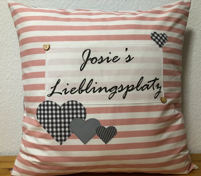 Personalisierte Kissenhülle, Landhausstil Kissenbezug Dekokissen * …. Lieblingsplatz *