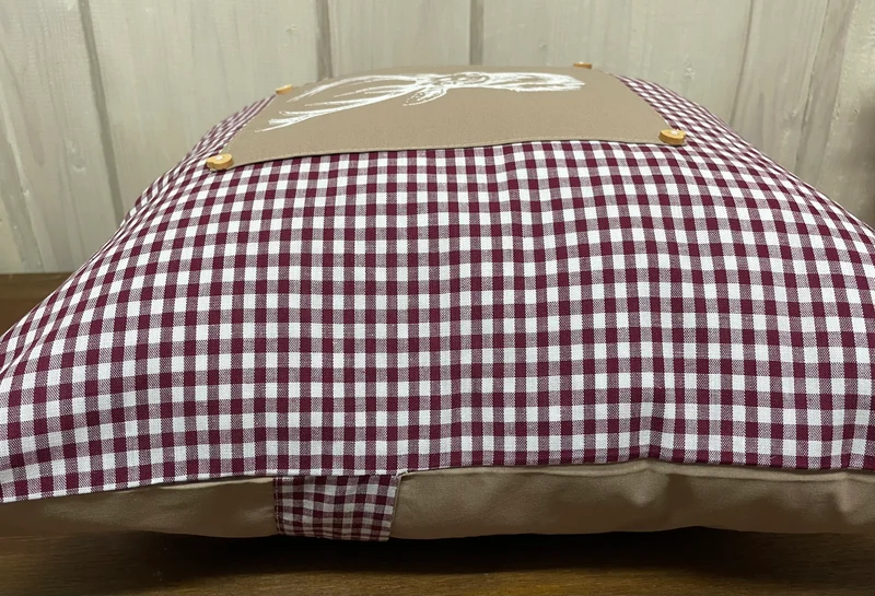 Landhausstil Kissenhülle * Kissenbezug * weinrot/weiß kariertes Dekokissen *Hirsch